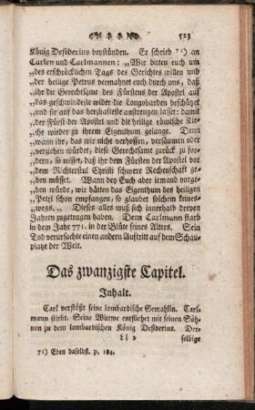 Das zwanzigste Capitel.