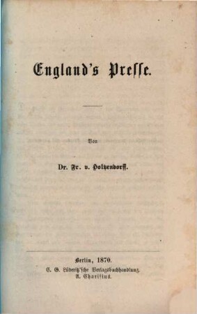 England's Presse
