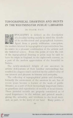 12: Topographical drawings and prints in the Westminster public libraries