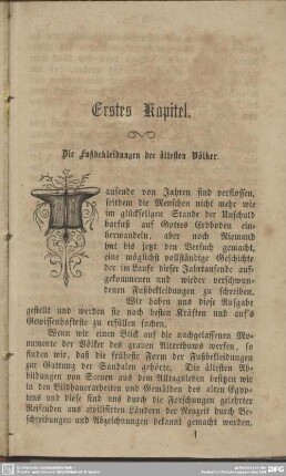 Erstes Kapitel. Die Fußbekleidungen der ältesten Völker