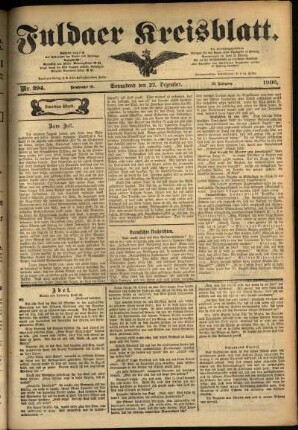 Zweite Ausgabe vom Samstag, den 22. Dezember 1906.