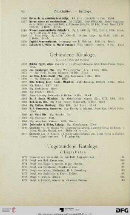 Gebundene Kataloge (Nr. 3152-3171)