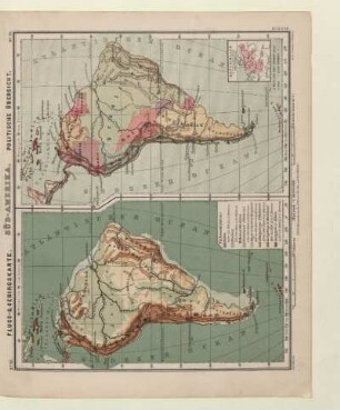 Süd-Amerika, Fluss- & Gebirgskarte, Politische Übersicht