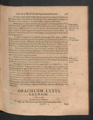 Oraculum LXXXI. Sacrum - Oraculum XC. Sacrum.