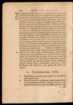 L. Transactione finita XXX.