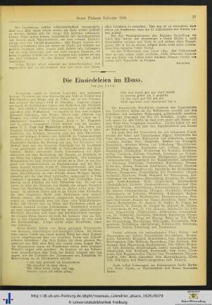 Die Einsiedeleien im Elsass.