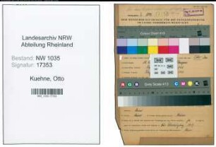 Entnazifizierung Otto Kuehne , geb. 10.10.1905 (Schlosser)