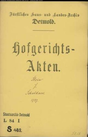 Stein, Verwalter zu Wendlinghausen gegen Winter in Altendonop, Rudolf Noltemeier im Gehrenberge, Brinkmeier und Sievert zu Wendlinghausen - Schuldforderung