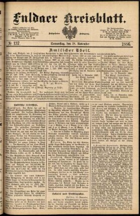 Ausgabe vom Donnerstag, den 18. November 1886.