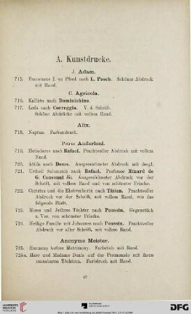 III. Abtheilung. Kunstblätter (Nr. 715-1081)