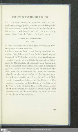 Neunundzwanzigstes Kapitel