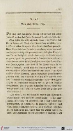 XCVI - CI. CII. CIII. CIV(Den 1ten April 1768 - Den 19ten April 1768)