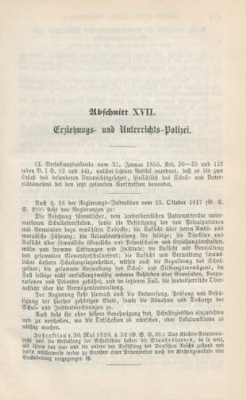 Abschnitt XVII. Erziehungs- und Unterrichts-Polizei