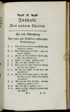 Innhalt Des andern Theiles.