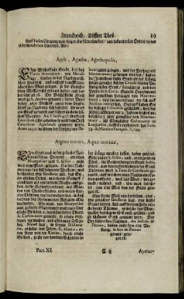 [Die fürnehmste und bekanteste Stätte und Plätze in Languedoc, Albigeois, Foix, Giuaudan, Lauraguez, Velay, Vivarez, Quercy, und Roüergue.]