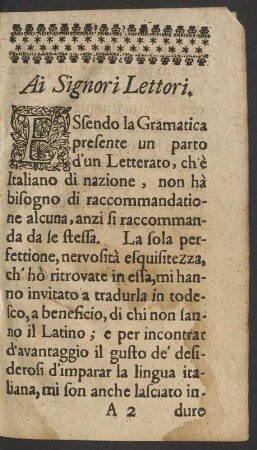 Ai Signori Lettori.