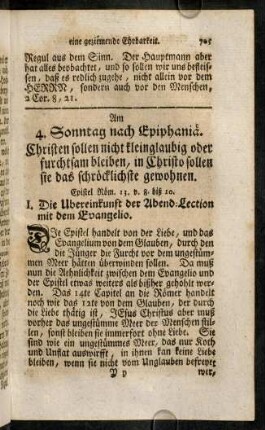 705-716, Am 4. Sonntag nach Epiphaniae. - Am Sonntag Septuagesimae.