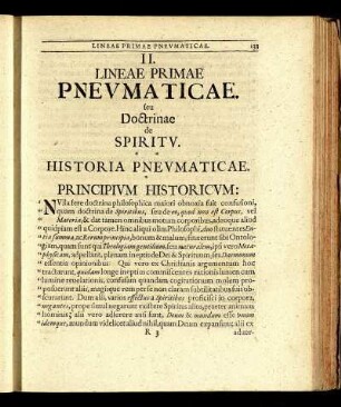 II. Lineae Primae. Pneumaticae.