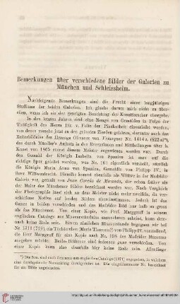 5: Bemerkungen über verschiedene Bilder der Galerien zu München und Schleissheim