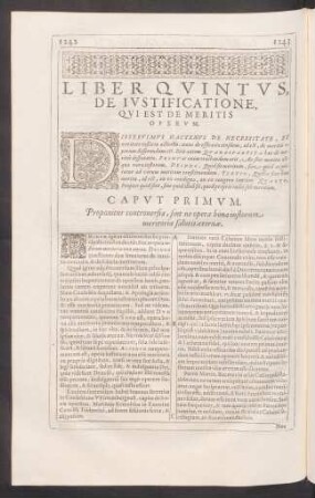 Liber Quintus, De Iustificatione, Qui Est De Meritis Operum.