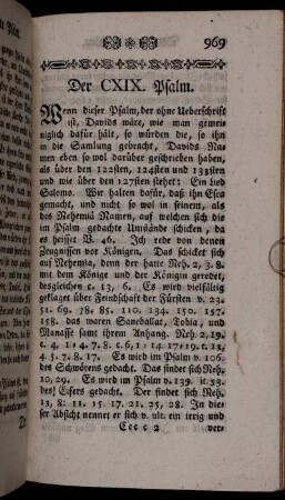 Der CXIX. Psalm.
