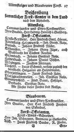 Forstämter / Bergwerke