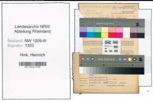 Entnazifizierung Heinrich Hink , geb. 08.05.1905 (Landgerichtsrat)