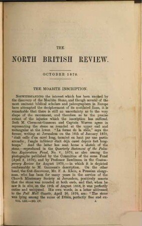 The North British review. 53. 1870/71 (1871) = N.S., Vol. 14, Okt. - Jan.