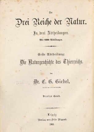 Die Naturgeschichte des Thierreichs, 4. Gliederthiere