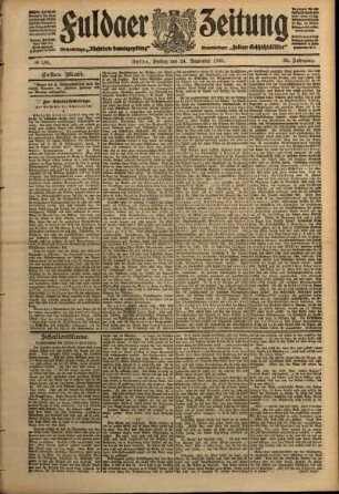 Erste Ausgabe vom Freitag, den 24. Dezember 1909.