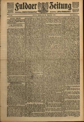 Erste Ausgabe vom Freitag, den 24. Dezember 1909.