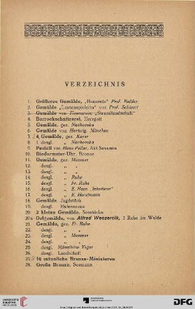 Verzeichnis (Nr. 1-509)