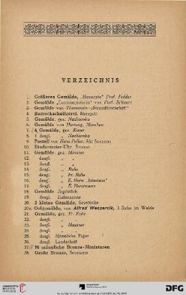 Verzeichnis (Nr. 1-509)