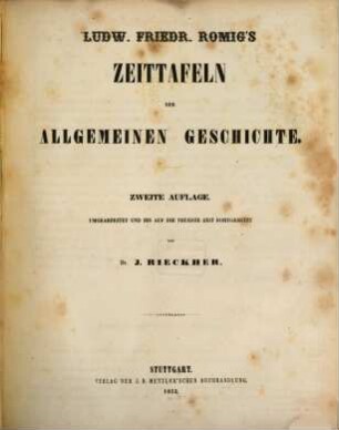 Zeittafeln der allgemeinen Geschichte