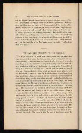 20-37, The Canarese missions in the Mysore