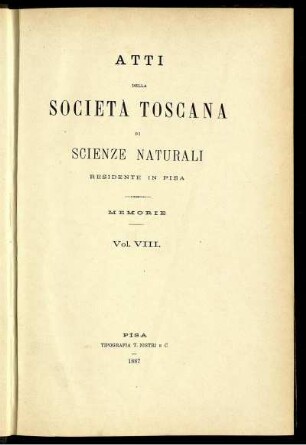 8: Atti della Società Toscana di Scienze Naturali