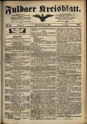 Zweite Ausgabe vom Samstag, den 05. März 1910.