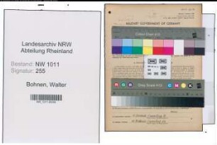 Entnazifizierung Walter Bohnen , geb. 11.05.1902 (Installateurmeister)