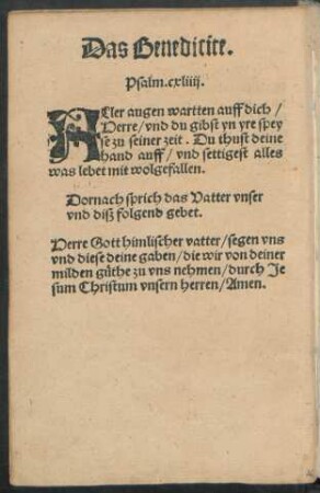 Das Benedicite.