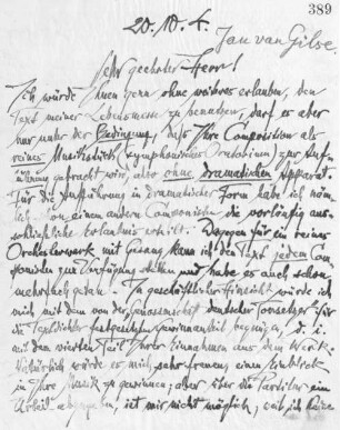 Brief an Jan van Gilse