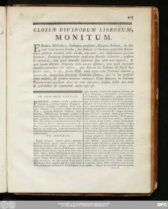 Glossae Divinorum Librorum, Monitum.