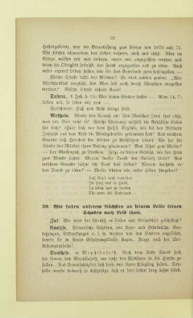 20. Wir sollen unserem Nächsten an seinem Leibe keinen Schaden noch Leid thun