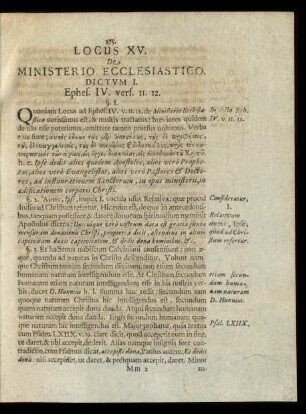 Locus XV. De Ministerio Ecclesiastico