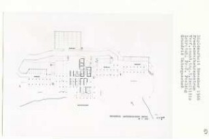 Fremdenverkehrszentrum (Diplomarbeit bei Peter Poelzig): Motel, Grundriss Untergeschoss 1:200