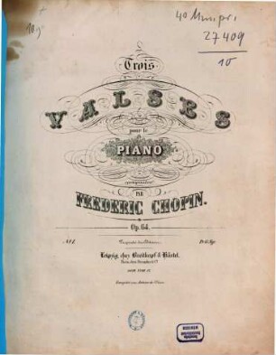 Trois valses pour le piano : op. 64, 1