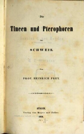 Die Tineen und Pterophoren der Schweiz