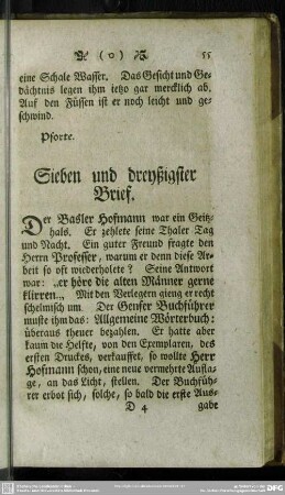 Sieben und dreyßigster Brief