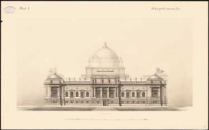 Reichstag, Berlin Zweiter Wettbewerb: Seitenansicht 1:200