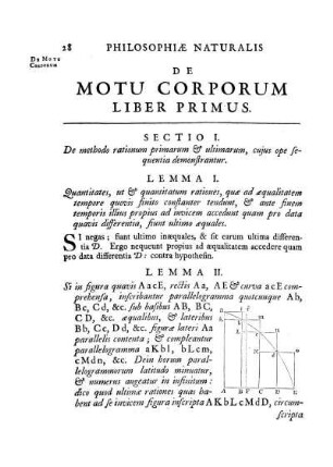 Philiosophiae naturalis de motu corporum. Liber primus.