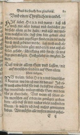 Daß wir in allem thun vnd lassen/ nit auf menschen/ sondern auf Gott allein sehen mögen.